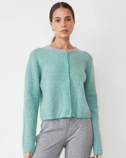 MONROW Cashmere Cardigan HEATHERGREY/NILESTRIPE Hot